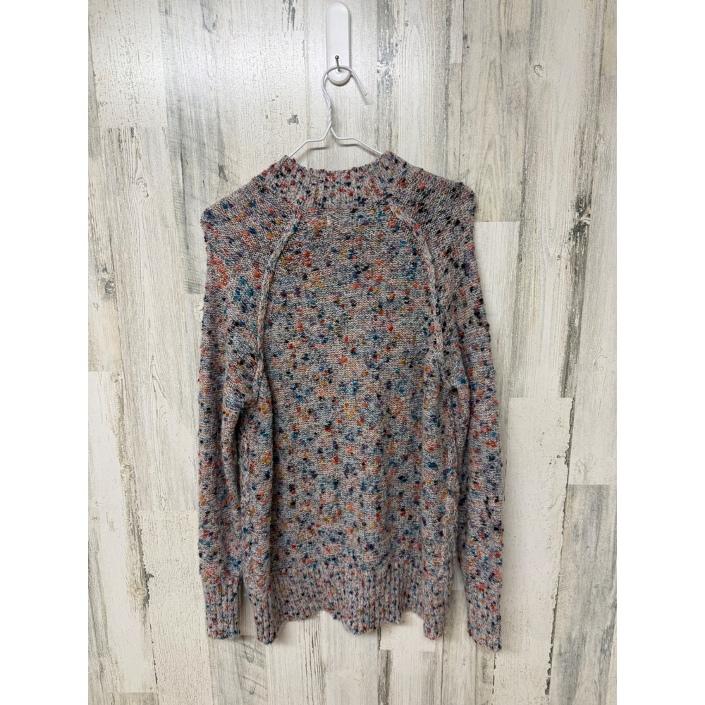 Womens M Flecked Confetti Knit Mock Neck Sweater Thick Speckled Textured - Picture 16 of 16